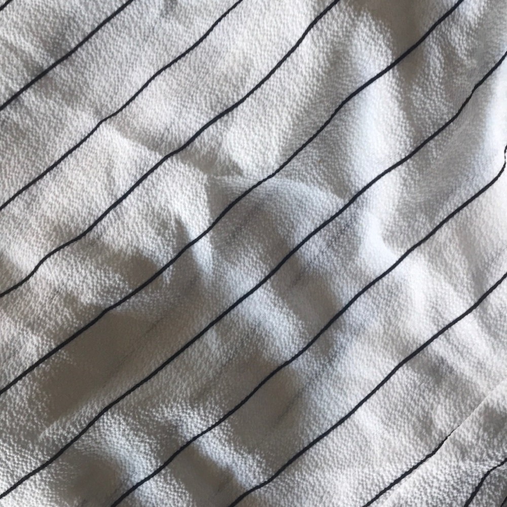 White and Black Open Back Striped Romper - Picture 5 of 5